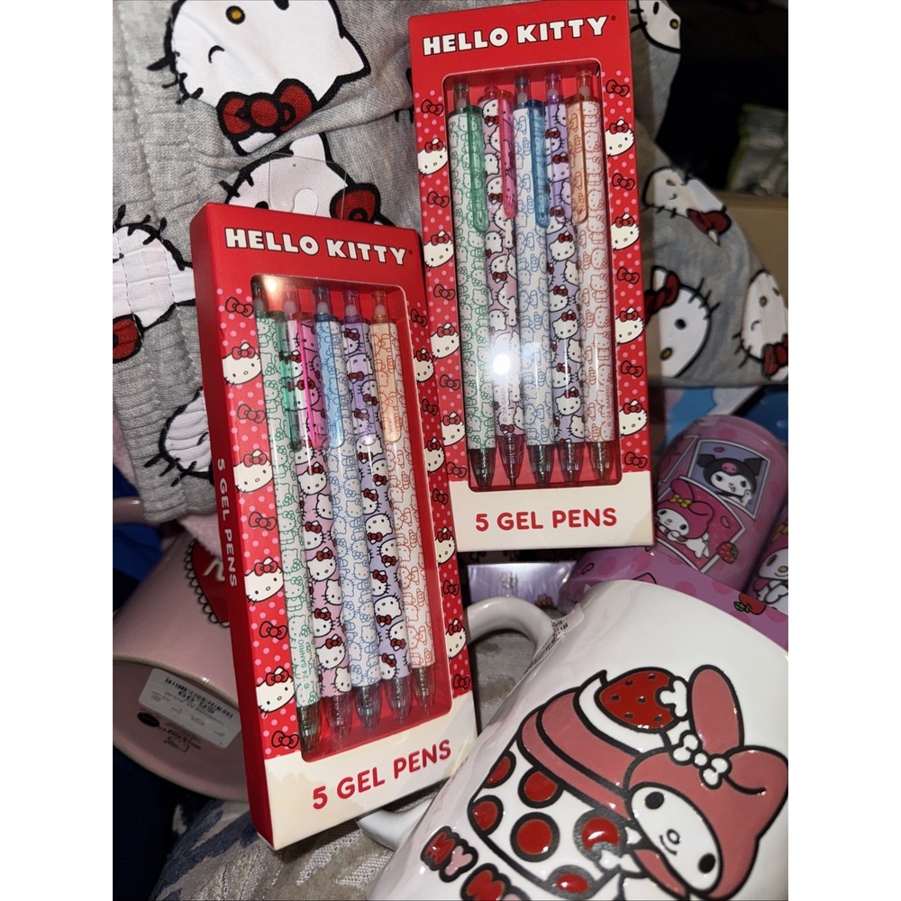 Nwt Sanrio Hello Kitty 5 Gel Pens pack NEW 5 Pack New Christmas Stocking Stuffer